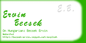 ervin becsek business card